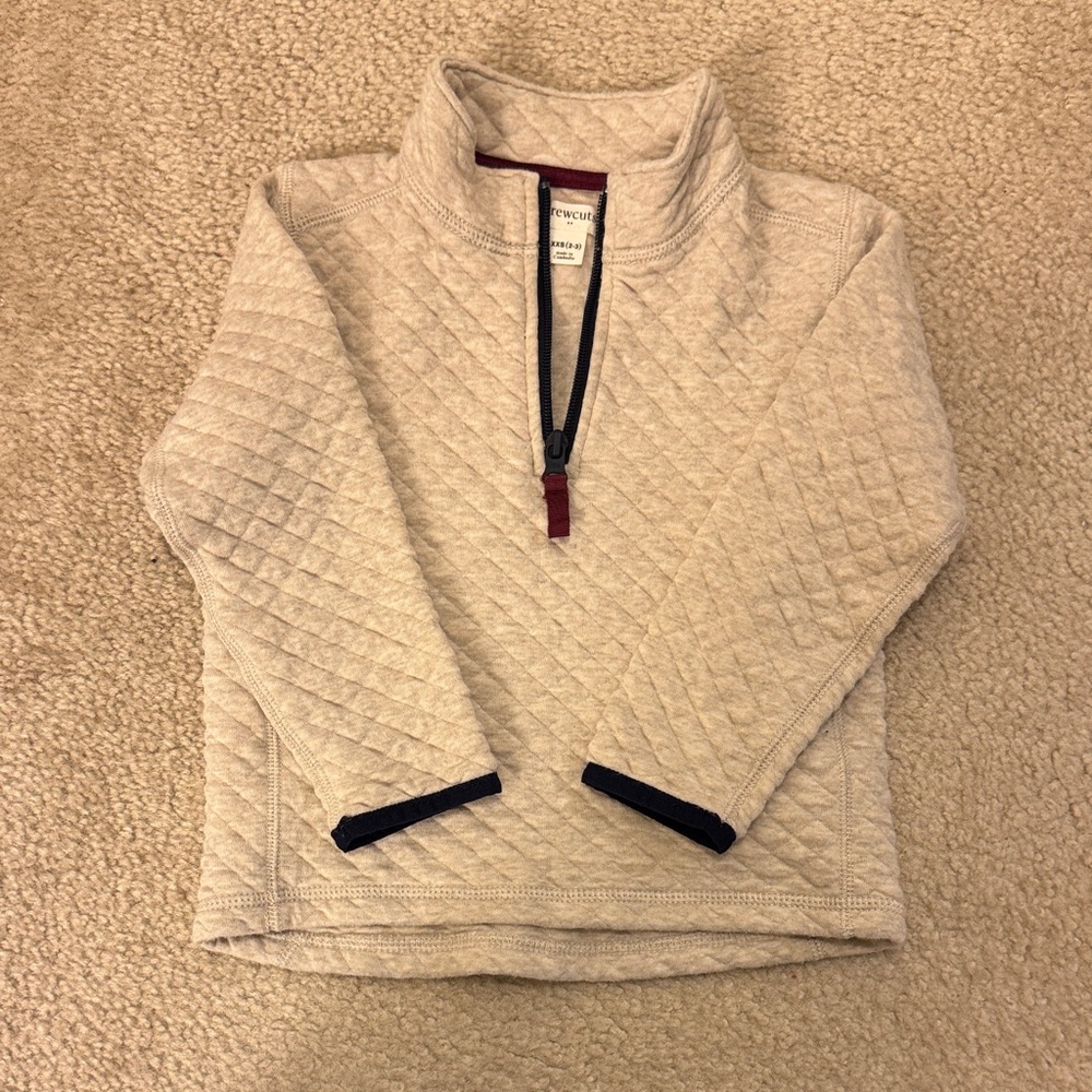 Crewcuts Beige Quilted Cowl Neck Sweater
